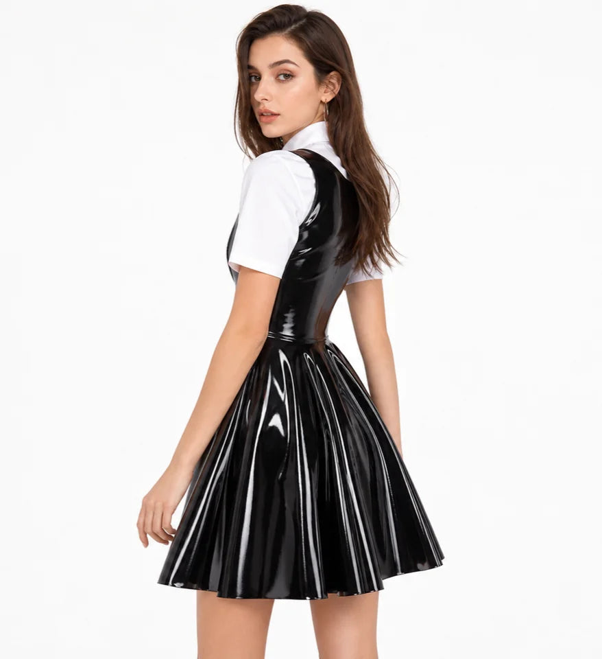 Pleated Faux Leather Tank Dress – view 3 of 8