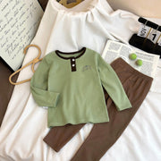 Kid's Sleepwear Sets Autumn Winter Homewear Boys Girls Cartoon Print Long Sleeve T Shirt Long Pants Pajamas Suits Winter Clothes