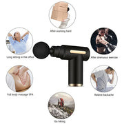 Mini Fascia Massage Gun Electric Massager Body Relaxation Belt 4 Replaceable Heads Fitness Equipment Fascia Gun