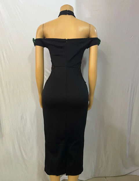 Women Slash Neck Short Sleeve Diamond Halter Bodycon Long Maxi Dress 2025 Birthday Evening Street Sexy Party Dresses