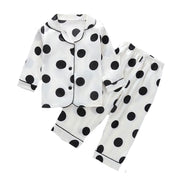 Kids Clothes Sets Satin Silk Button Down Pajamas Sets Two Piece Family Matching Sleepwear Loungewear Long Sleeve For Teen Girls