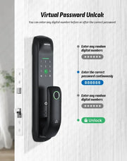 US.EU Electronic Fingerprint Biometric Frosted Panel Digital Smart Door Lock WiFi TUYA or TTLock APP Password IC Card Security