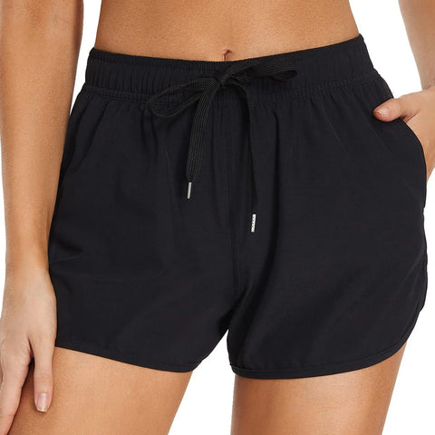 Black Pocket Women's Swimwear Bottom Sexy Swimsuits 2025 Summer New Sport Shorts Bathing Suit Women Black Trunks Boyshort Briefs
