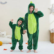 Dinosaur Flannel Pajamas Child Sleepwear Jumpsuit Onesies Animal Cartoon Clothes Winter Halloween Cosplay Costume For Boys Girls