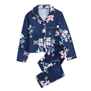 Autumn and Winter Children's Home Wear Sleepwear Suits Floral Cardigan Long Sleeve Pants Children's Pajamas Set Leisure Clothes