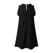 Casual Summer Women Dress Lace Elegant V Neck Sleeveless 3d Floral Embellishment Loose Mini Dresses For Women Clothing 2024