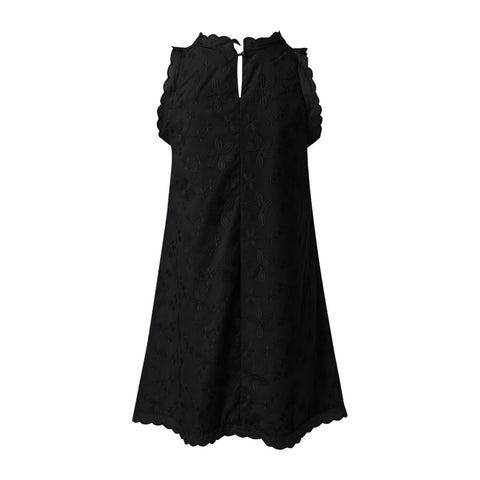 Casual Summer Women Dress Lace Elegant V Neck Sleeveless 3d Floral Embellishment Loose Mini Dresses For Women Clothing 2024