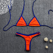 Sexy Micro Bikini Swimsuit 2024 Women Contrasting Colors Swimwear Thong Bikini Sets Brazilian Bathing Suit Beach Wear Biquini