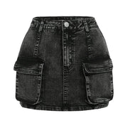 Kids Girls Vintage Denim Skirts Teenage Girls Flip Front Pocket Trendy Denim Skirt Children's Summer Fashion Clothes Mini Skirts