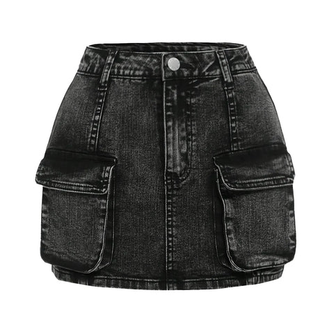 Kids Girls Vintage Denim Skirts Teenage Girls Flip Front Pocket Trendy Denim Skirt Children's Summer Fashion Clothes Mini Skirts