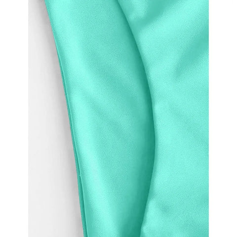 Women's Solid Spaghetti Strap Bralette Bikini Set Two Piece Swimsuit