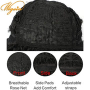 WIGSIN Synthetic 6Inch Dreadlocks Hair Wig Short Curled Twisted Braid Black Brown Heat Resistant Breathable Wig for Black Women