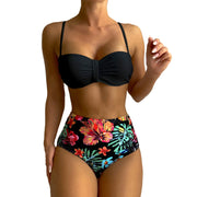 Floral Push Up Bikini Bandeau Swimsuit Women 2025 Swimwear Female High Waisted Bikinis Set Sexy Swim Wear For Woman Bathing Suit