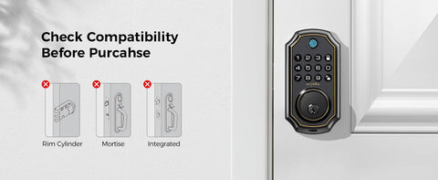 Arpha D280 Keyless Entry Door Lock 5-in-1 Smart Fingerprint Deadbolt with Keypad Electronic Deadbolt Auto-Lock One Touch Lock