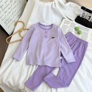 Kid's Sleepwear Sets Autumn Winter Homewear Boys Girls Cartoon Print Long Sleeve T Shirt Long Pants Pajamas Suits Winter Clothes