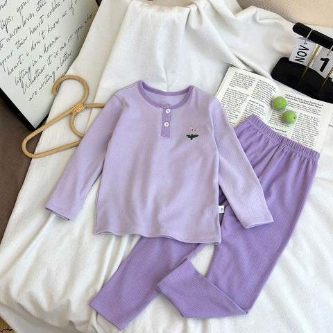 Kid's Sleepwear Sets Autumn Winter Homewear Boys Girls Cartoon Print Long Sleeve T Shirt Long Pants Pajamas Suits Winter Clothes