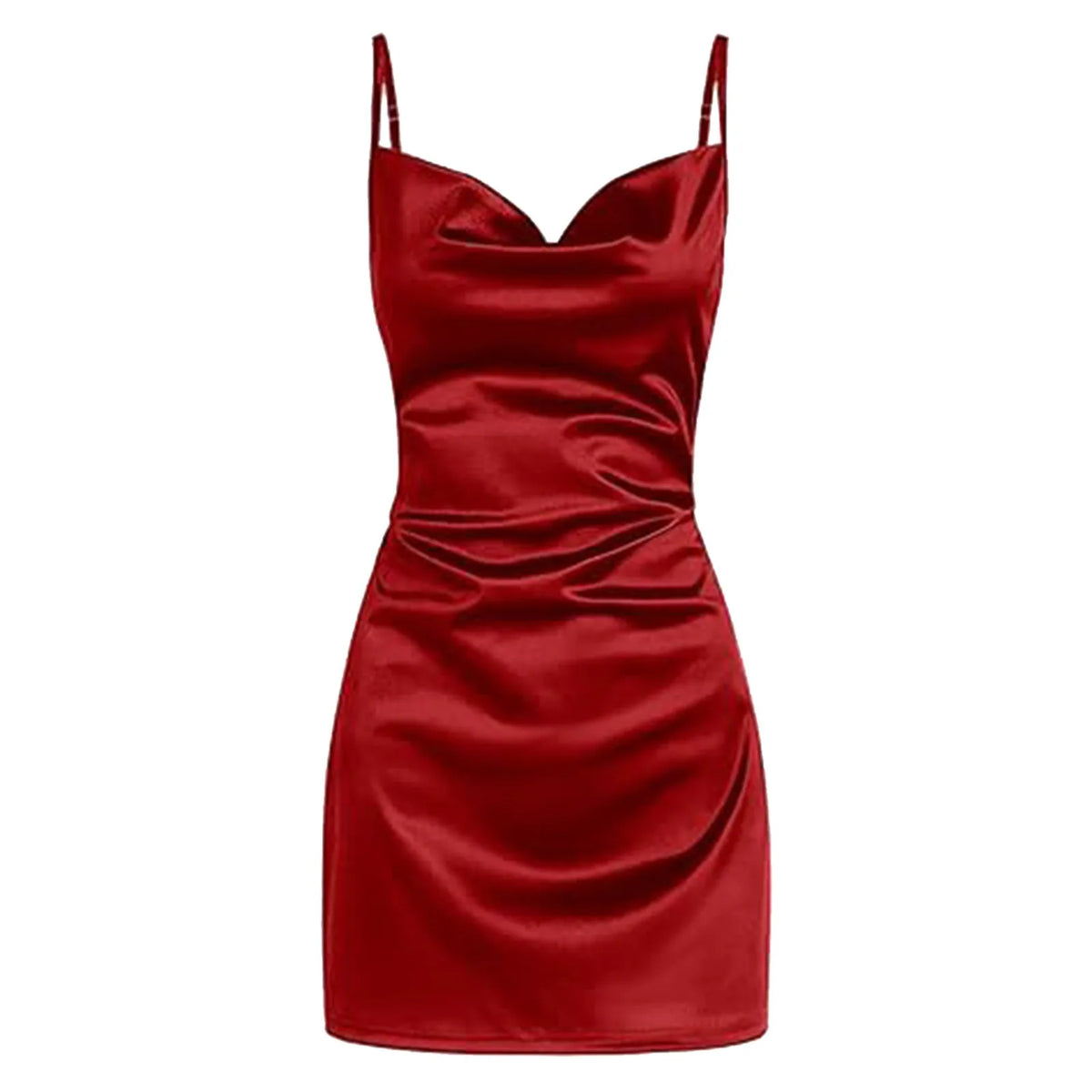 Cowl Neck Satin Slip Mini Dress – view 7 of 8