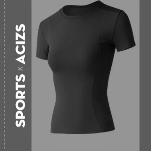 Sports Top Tight Quick-drying Slim Outer Wear Short-sleeved T-shirt Gym Running Womens Yoga Clothes Gym shirt woman Lo yoga Yoga