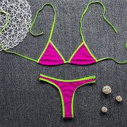 Sexy Micro Bikini Swimsuit 2024 Women Contrasting Colors Swimwear Thong Bikini Sets Brazilian Bathing Suit Beach Wear Biquini