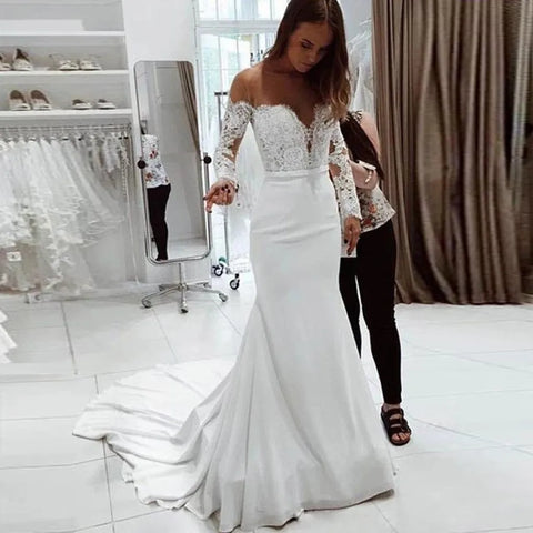 Sexy Lace Long Sleeve Dress Wedding Party Bridesmaid Off Shoulder Slash Neck Gown Dress Cocktail Prom Long Dresses летнее платье
