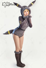 Meowcos PM Derivative Cosplay Costume Moonlight Anime Derivative Furry Hoodie Deep V Romper Bodysuit Socks with Belt and Tail