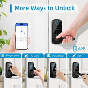 CIEPOJIT Smart Lock 5 In 1 Door Lock With Handle Biometric Technology Storage Memory Function TT LOCK APP Control