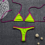 Sexy Micro Bikini Swimsuit 2024 Women Contrasting Colors Swimwear Thong Bikini Sets Brazilian Bathing Suit Beach Wear Biquini