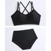 Bikini Sets For Women 3Pcs Soft Swimsuits Bikini Set With Sun Protection Blouse Elastic Comfort Polyester Swimwear For Honeymoon