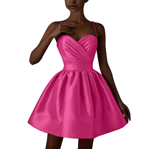 Luxury Satin Party Dress Women Ballet-Style Sexy Elegant Suspenders Short Evening Dresses Elegant Cocktail Dresses Vestidos
