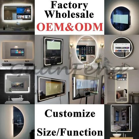 Smart Mirror , Project Touch Screen TV Mirror Android with WIFI Apps Backlit Light Smart Mirror Bathroom Hotel Home