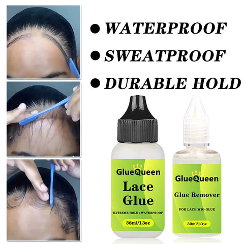 38ml 1.3oz Wig Glue Waterproof Hair Replacement Adhesive Sweatproof And 30ml 1oz Glue Remover For Lace Front Wig