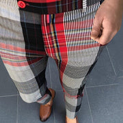 Cargo Pants Men Plus Size Plaid Print Pants Stretch Feet Pants With Pockets Streetwear Male Sports Sweatpants Pantalones Hombre