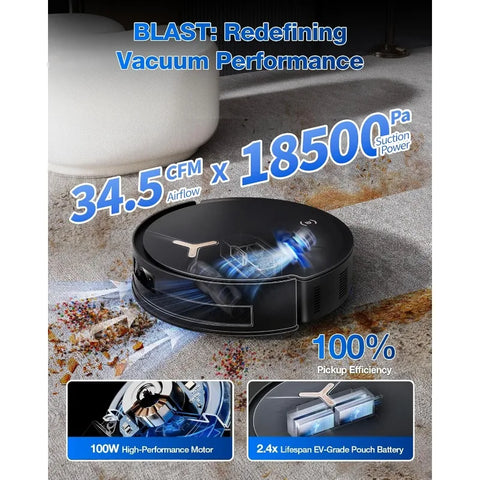 Omni Robot Vacuum and Mop, 18,500Pa Suction, 18mm Auto-Lift, ZeroTangle &TruEdge 2.0, AIVI 3.0 Obstacle Avoidance