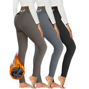 Fleece Lined Leggings For Women High Waisted Warm Winter Yoga Pants Thermal Running Workout Leggings  Hip Lifting  Tight Pants