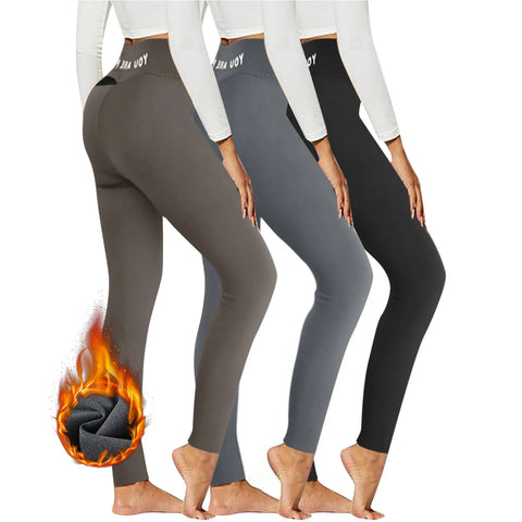 Fleece Lined Leggings For Women High Waisted Warm Winter Yoga Pants Thermal Running Workout Leggings  Hip Lifting  Tight Pants