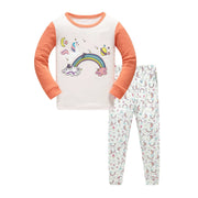 Toddler Boys Girls Pajamas Sets Cartoon Animals Kids 2 Piece pj's Long Sleeve Sleepwear Clothes Pants Set Autumn Winter Outfits