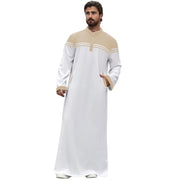 Men's Casual Muslim Arab Middle Eight Sleeve Embroidered Robes Long Sleeve Shirt Men Festival Traditional Muslim garment robe