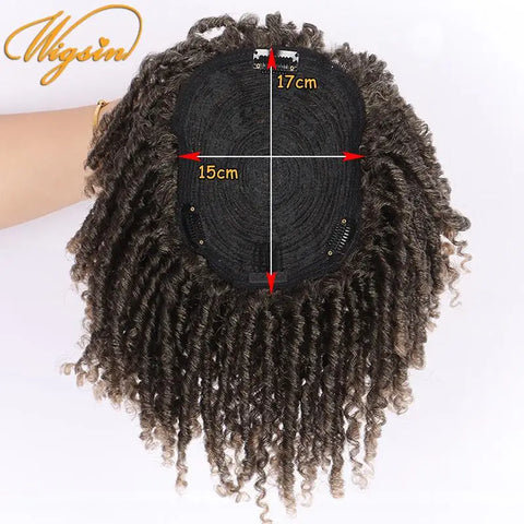 WIGSIN 6Inch Synthetic Men Dreadlocks Toupee Wigs Half Clip Topper Crochet Braids Women Wig