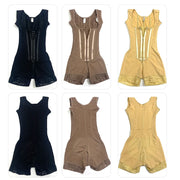 Body Shaper Shapewear Women Bodysuit Colombian Fajas 9-bone High Compression Girdle Double Tummy Control,Open Crotch with Zipper