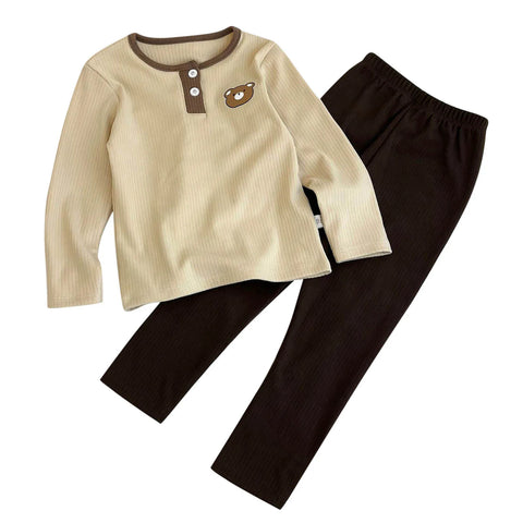 Kid's Sleepwear Sets Autumn Winter Homewear Boys Girls Cartoon Print Long Sleeve T Shirt Long Pants Pajamas Suits Winter Clothes