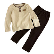 Kid's Sleepwear Sets Autumn Winter Homewear Boys Girls Cartoon Print Long Sleeve T Shirt Long Pants Pajamas Suits Winter Clothes