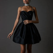Luxury Satin Party Dress Women Ballet-Style Sexy Elegant Suspenders Short Evening Dresses Elegant Cocktail Dresses Vestidos