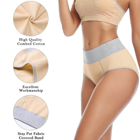Panties For Women Plus Size Briefs Women'S Underwear High Waist Cotton Soft Full Cover Underpants Pack Of 5 трусы женские