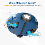 INSE Y10 Cordless Robotic Pool Vacuum Cleaner 90 Mins Runtime Self-Parking Dual Suction Inlets About 65 Ft/1100 Sq.Ft Pool Clean