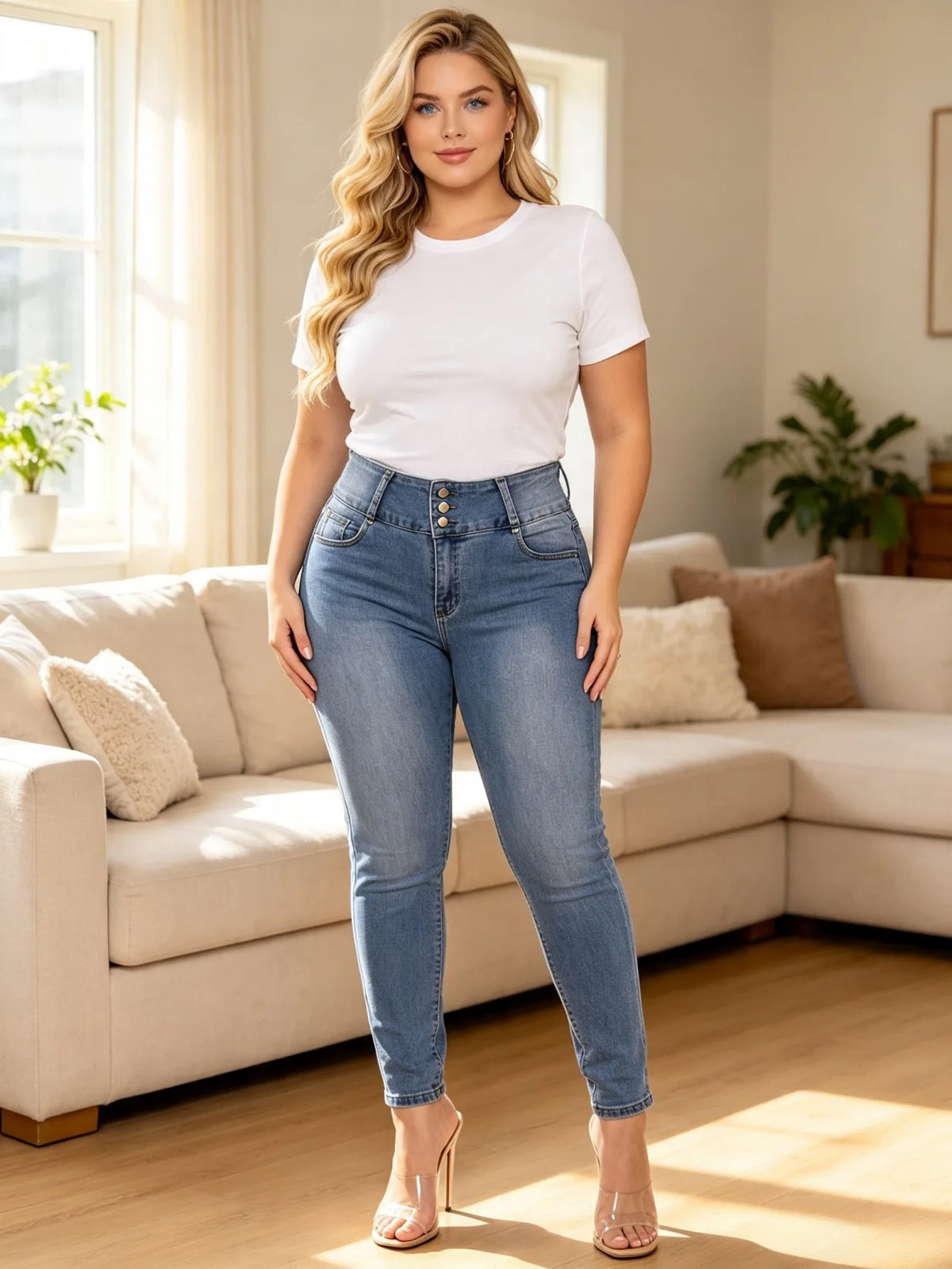 High-Rise 3-Button Skinny Jeans – view 2 of 9