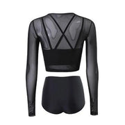 Bikini Sets For Women 3Pcs Soft Swimsuits Bikini Set With Sun Protection Blouse Elastic Comfort Polyester Swimwear For Honeymoon