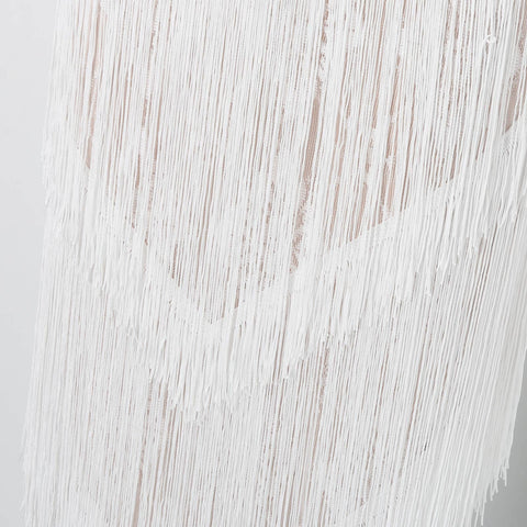 Womens Sexy Deep V Neck Feather Tassel Dress Summer Sleeveless Elegant Fringed Party Long Dress Vestidos De Fiesta 