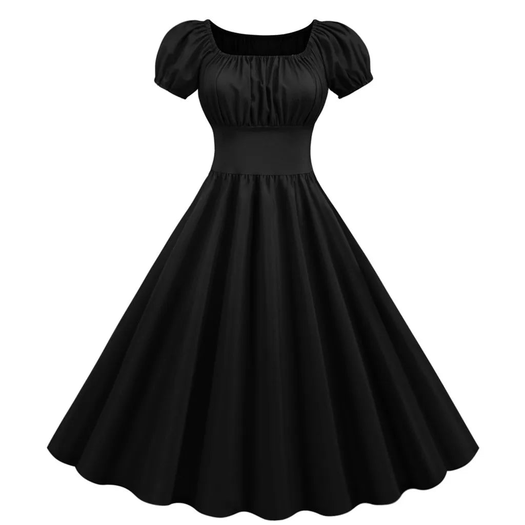Square Neck Puff Sleeve Swing Dress – view 3 of 11