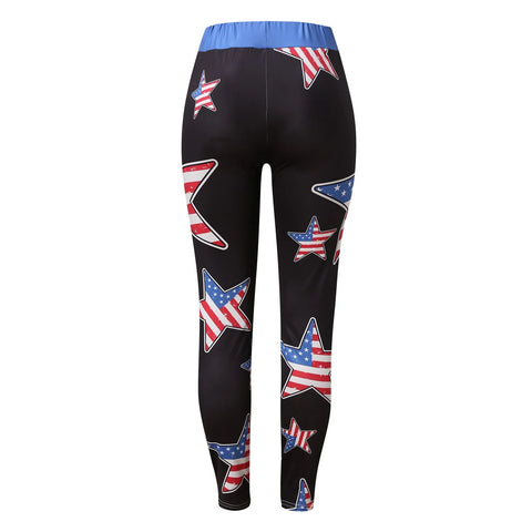 American Flag Printed Leggings For Women Tummy Control Skinny Pants For Yoga Running Pilates Women'S Trousers