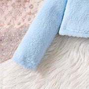 Girls' Flannel Clothes Sets Long Sleeve Pullovers And Pants Winter Warm Soft Fuzzy Homewear With Fleece 2Pcs Sets Girls Apparel